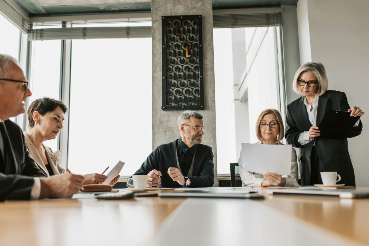 Firm leadership working session in a boardroom