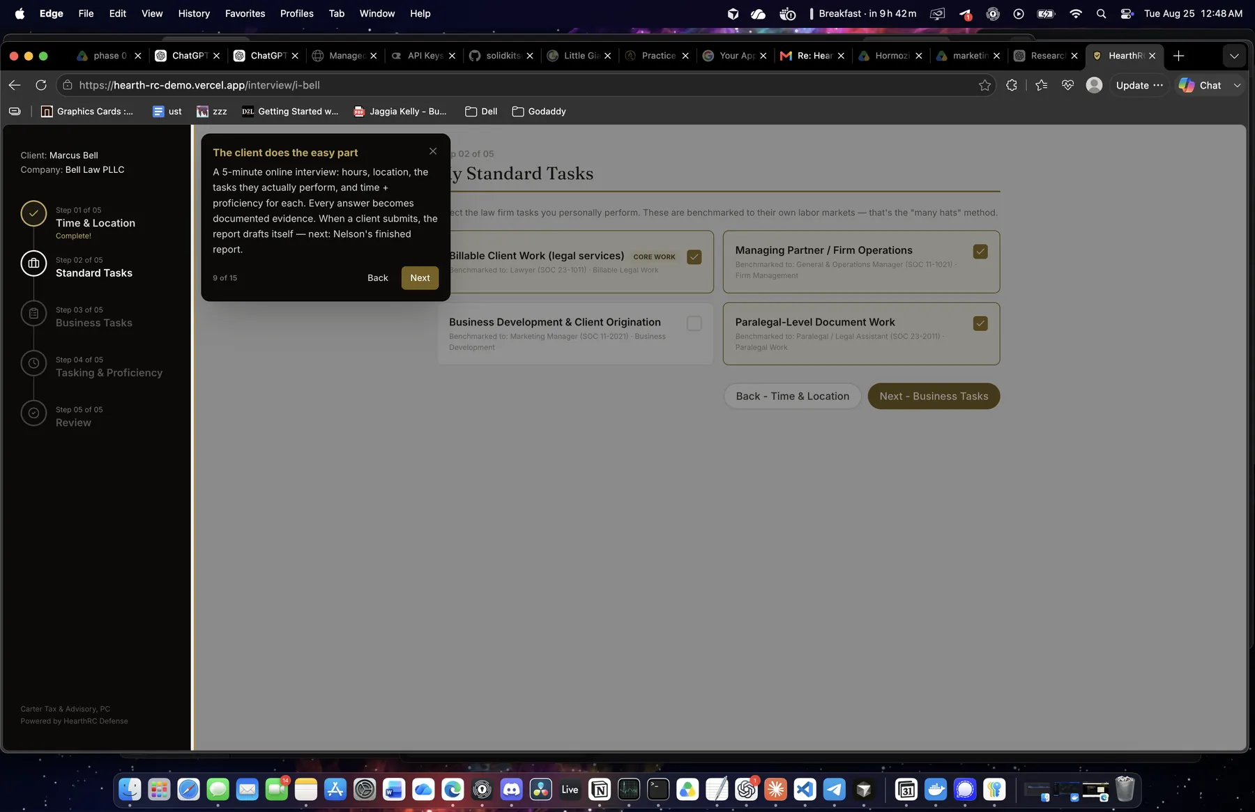 HearthRC Defense guided client interview