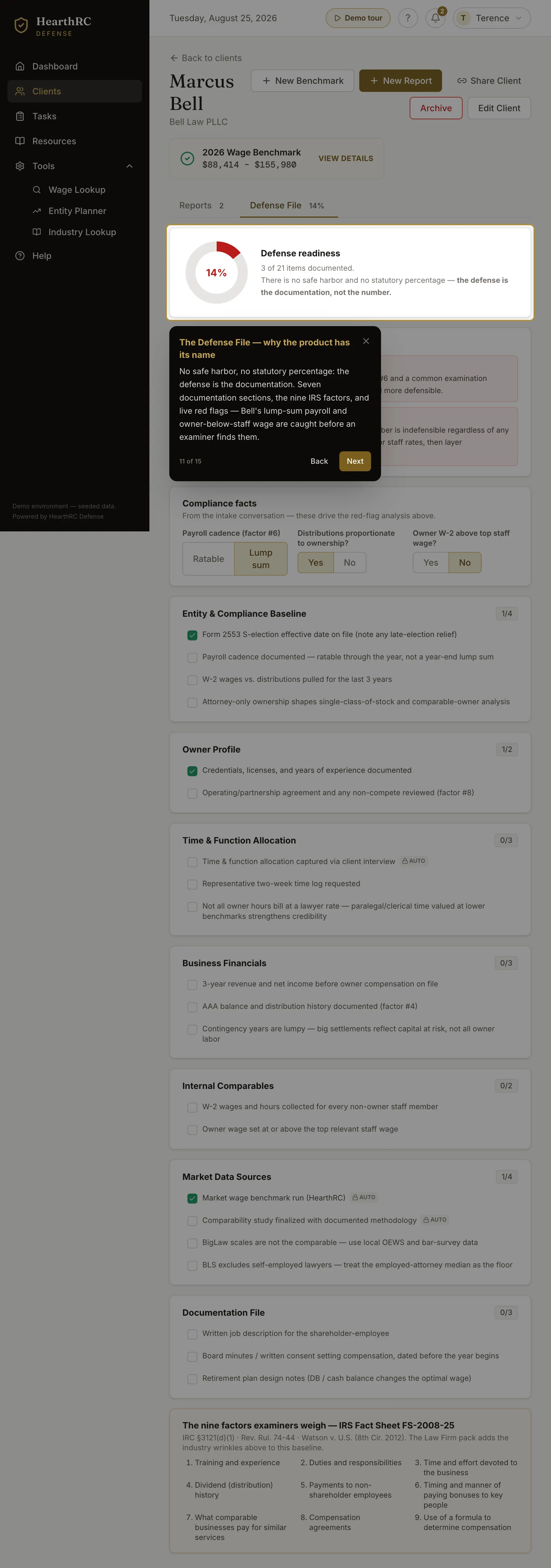 HearthRC Defense supporting Defense File screen
